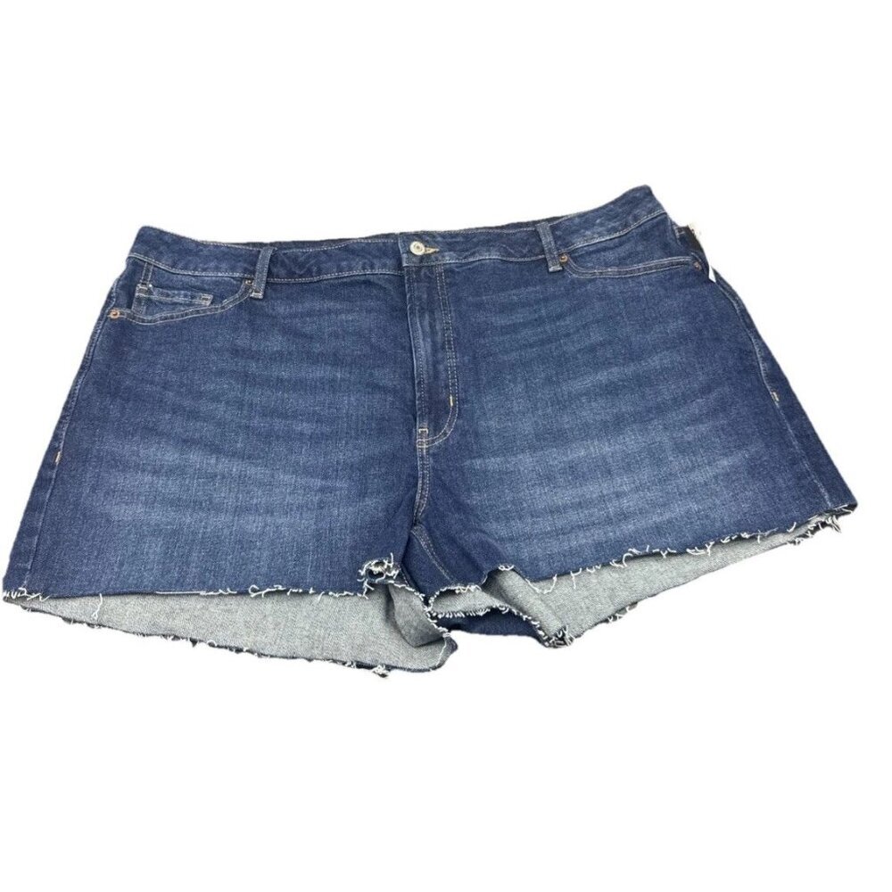 Old Navy High Rise O. G. Straight Secret Smooth Pockets Jean Shorts Sz 22 NEW